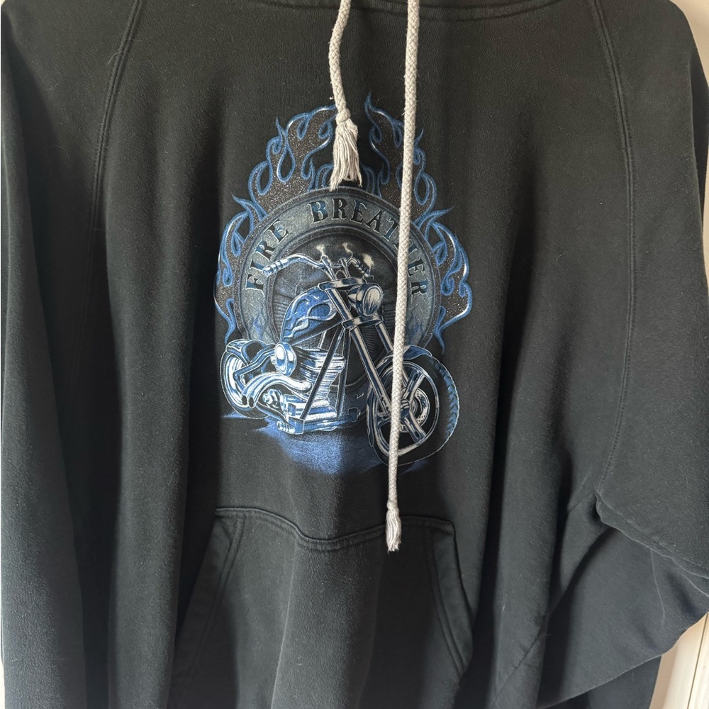 Men's Black Motorcycle Graphic Sweater